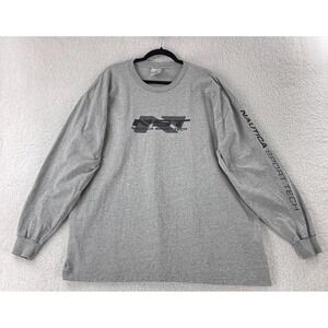 Vintage NST Nautica Sport Tech T-Shirt Mens XXL Gray Long Sleeve USA Made Crew